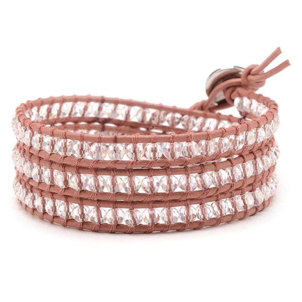Crystal Ice on Blush Wrap Bracelet